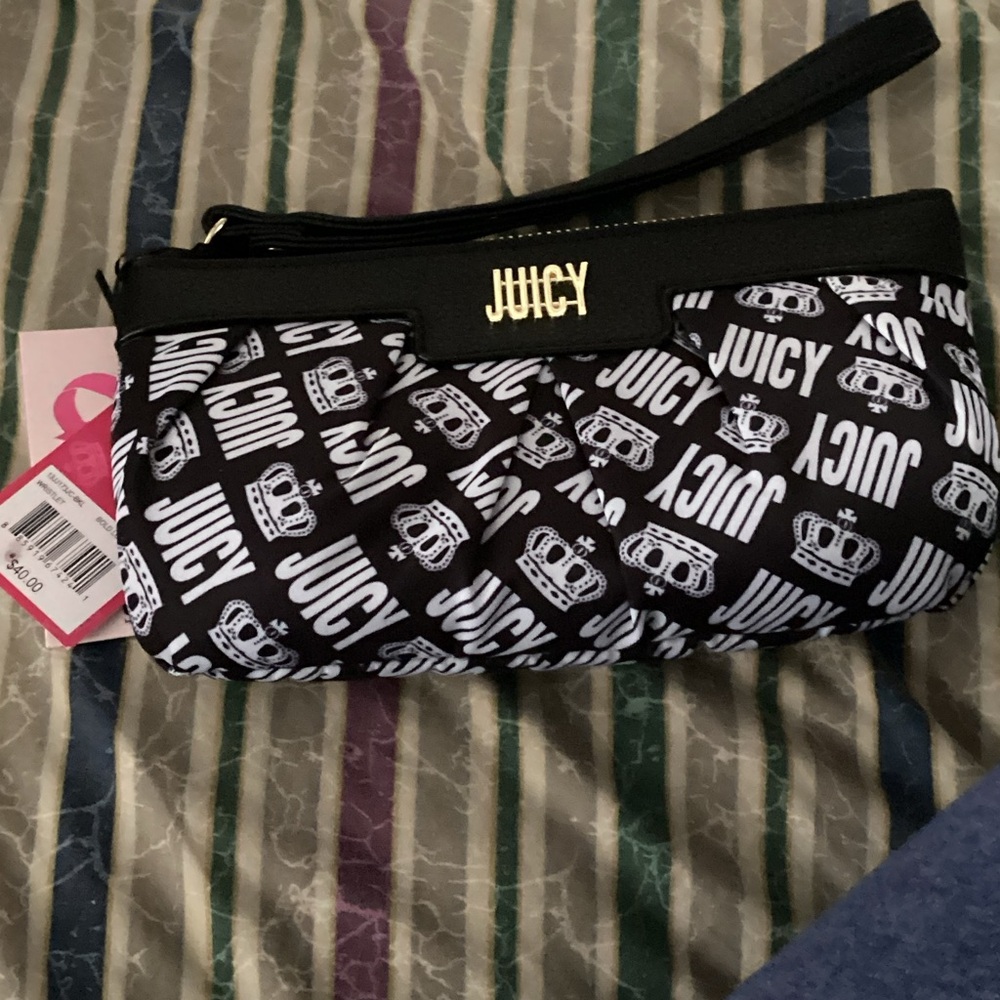 Juicy Couture Black and White Logo Pouch